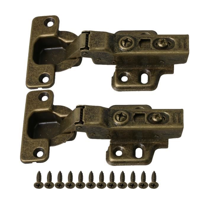 2pcs A01 charnière dissimulée, charnières de porte de placard de cuisine à fermeture douce