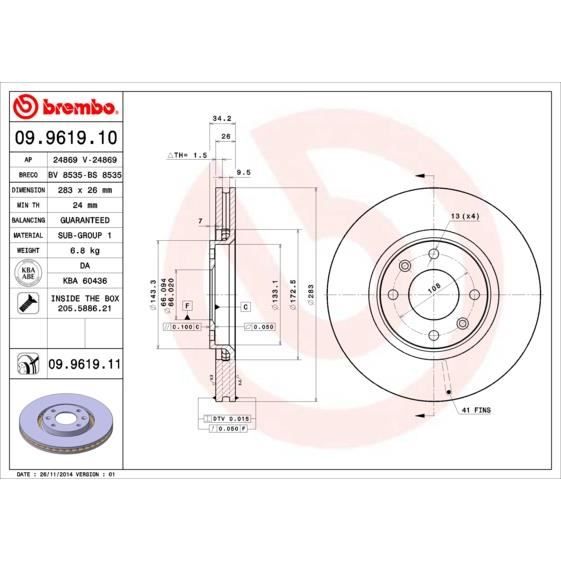 BREMBO 09.9363.2X Rotor De Disque De Frein - Performances Et Sécurité Optimales