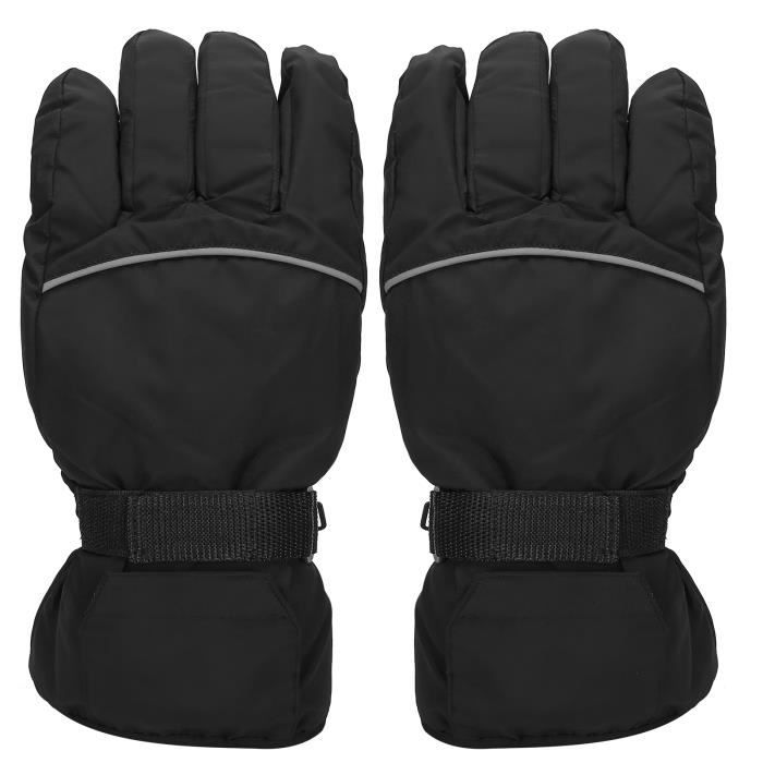 Gants Hiver Chaud PU Cuir écran Tactile pour Homme Femme Thermiques en Doublure Polaire Mitaines Anti-glisse pour le Sport en Plein Air Conduite Moteur Course à Pied Camping, Noir, Noir, XL