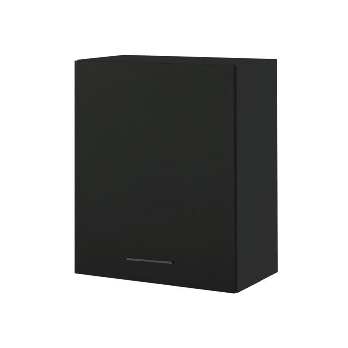 Meuble haut de cuisine Lovia noir Mat 1 porte L 60 cm - Cuisineandcie