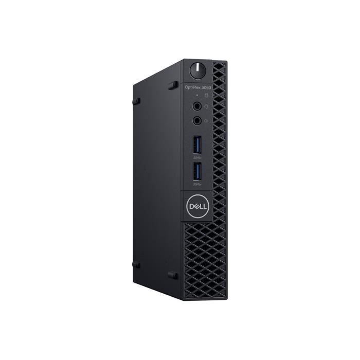 Dell OptiPlex 3060 Micro 1 x Core i3 3.1 GHz RAM 4 Go SSD UHD Graphics 630 GigE LAN sans fil: 802. b g n ac …