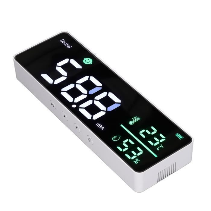 Décibelmètre Lecteur de Niveau Sonore 30-130 DBA Compteur de Bruit Portable Décibelmètre Dispositif de Mesure du Bruit pour L'enregistrement de Musique, les Plaintes de Bruit des Voisins, Etc