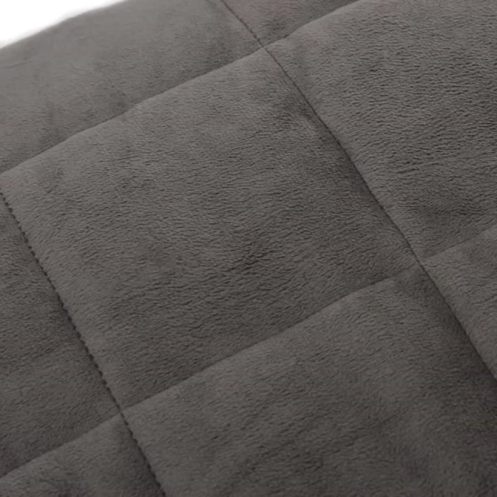 Couverture Lestée Gris 220x260 Cm 15 Kg - Tissu Doux Pour Un Sommeil Profond Et Réparateur