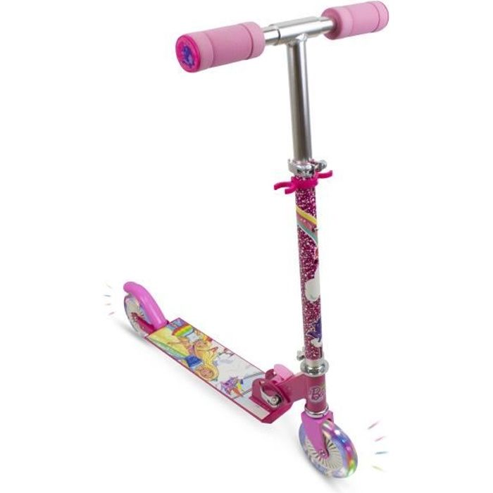 Trottinette lumineuse Barbie - Design pliable et portable - Design