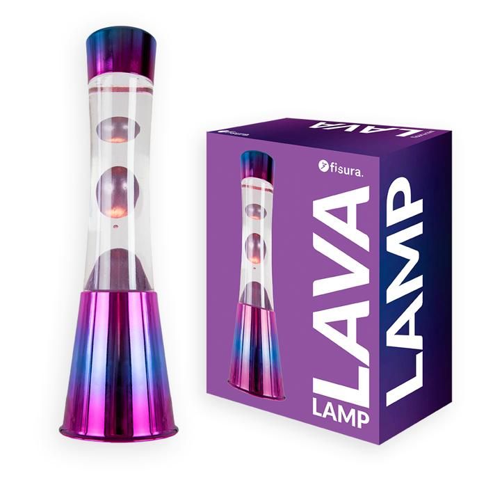 Lampe à lave - FISURA - Violet iridescent - 11 x 11 x 39 5 cm - Électrique - Halogène