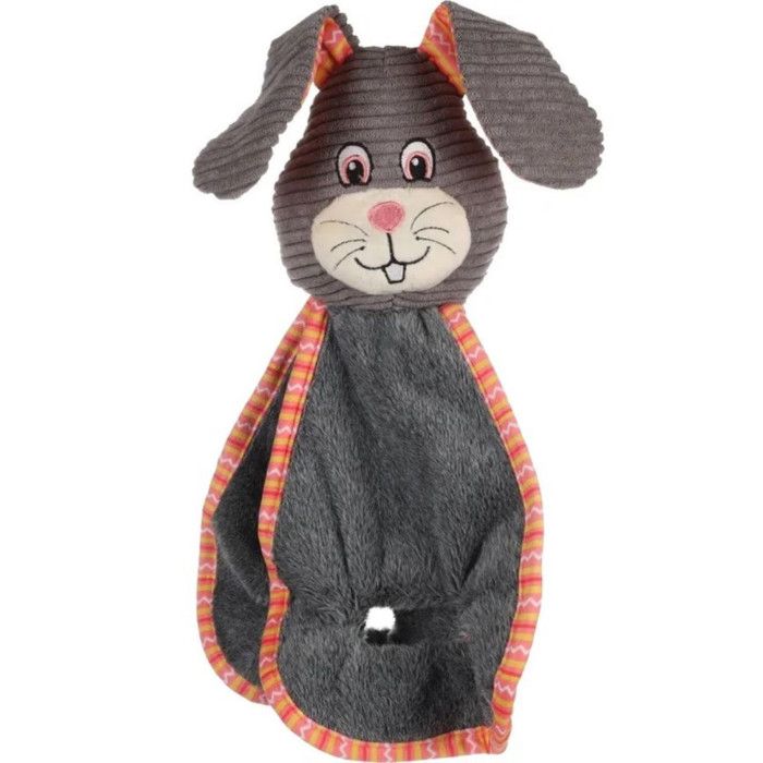 Lapin gris tissus bruissant 42 cm jouet peluche pour chien - Flamingo