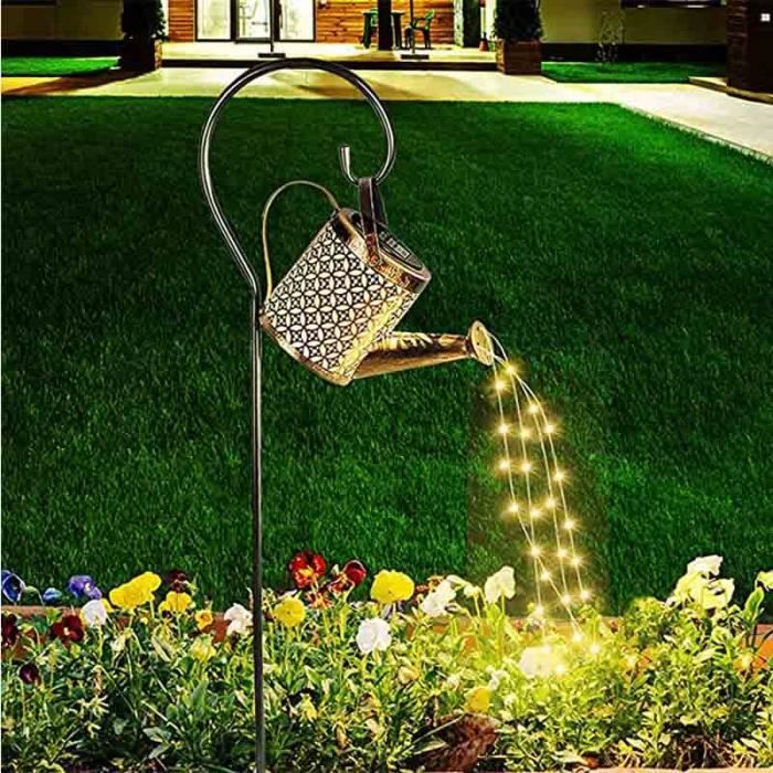 Guirlande Solaire Décorative Père Noël Avec Arrosoir - Étanche IP65 - Pour Jardin Et Noël - 7