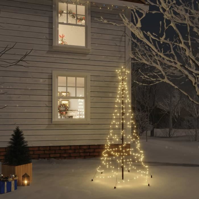 LES Sapin de Noël avec piquet Blanc chaud 200 LED 180 cm - Cdiscount Maison