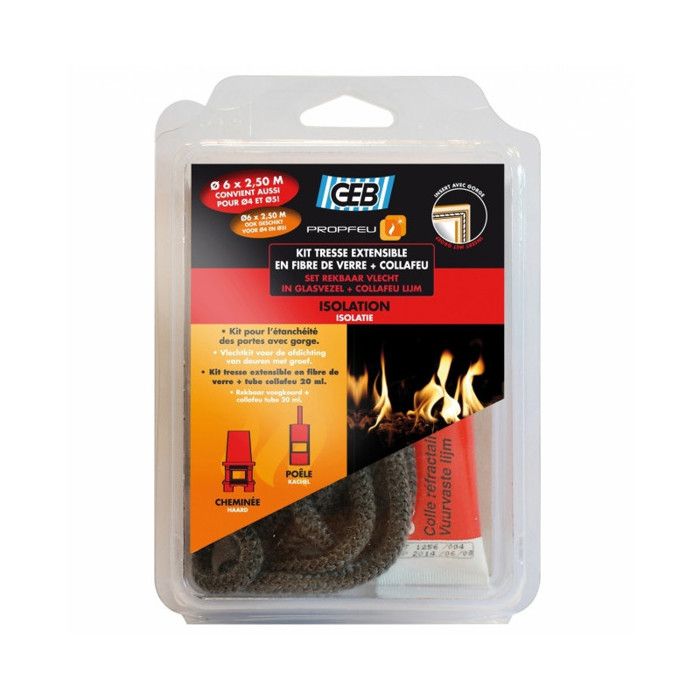 Kit tresse en fibre verre extensible 6 mm + collafeu