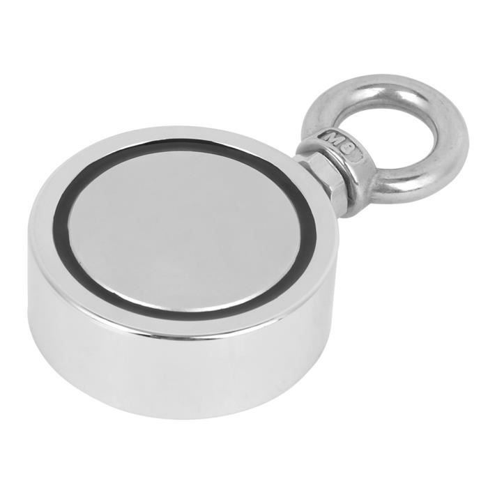 Aimant Boucle Mouche Pêche Magnétique Filet Libération Clip Suspendu Titulaire de Lanière Clip (Double, Argent