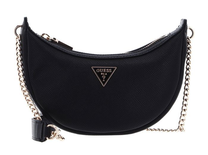 GUESS Sac à Main Christi Shoulder Satchel Bag Noir Matelassé - Sac Épaule Élégant