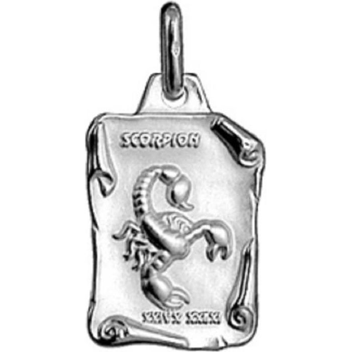 Pendentif Argent Massif Signe Astrologique Scorpion - Modèle Simple Et Intemporel - Occasion