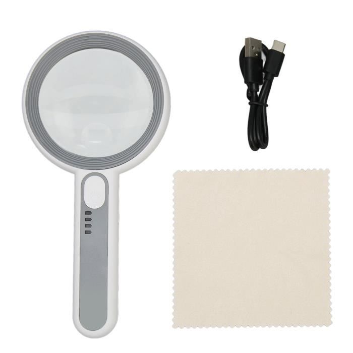 Loupe éclairée 10x De Poche - Avec Lampe LED - Diamètre Lentille 48mm - Couleur Bleu/beige - Neuf Avec Pile