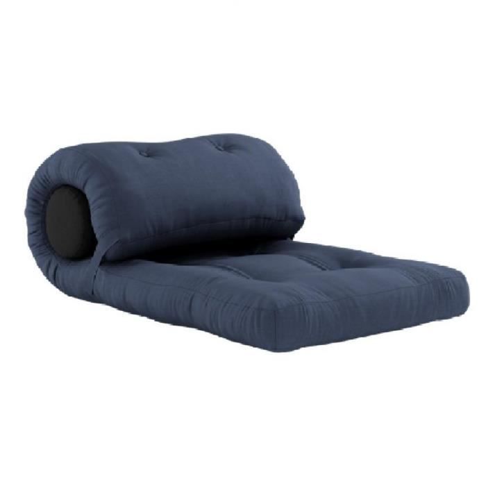 fauteuil futon convertible wrap couleur bleu marine bleu tissu inside75