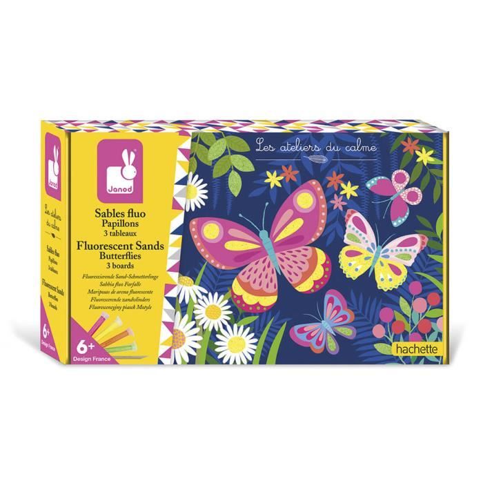 Kit Créatif - JANOD - Sables Fluos Papillons - Enfant 6 Ans - Violet - Multicolore
