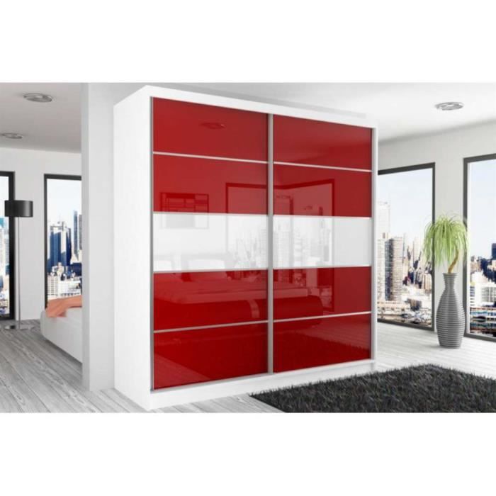 Justhome Beauty Iv Armoire 218x200x60 Cm Couleur Blanc Mat Rouge Blanc Laque Haute Brillance Achat Vente Armoire De Chambre Justhome Beauty 4 Armoire 2 Cdiscount