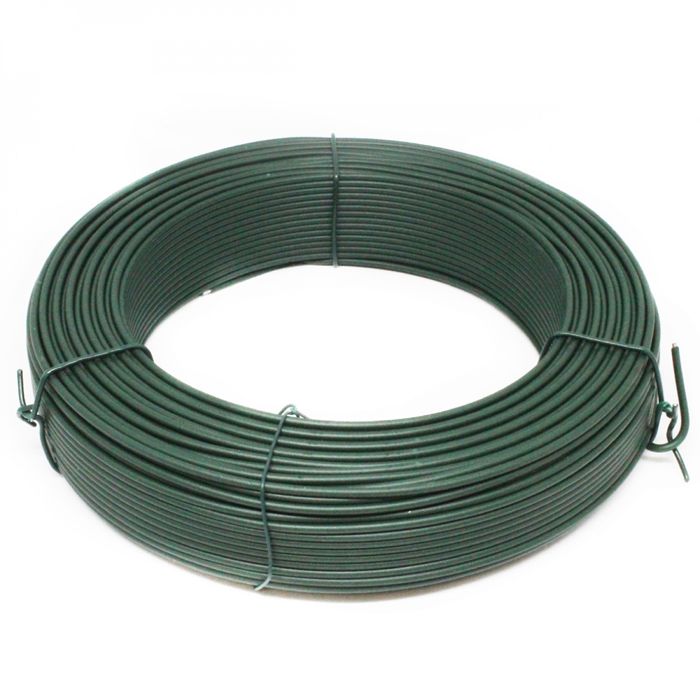 Fil D’attache Acier Galvanisé Plastifié Vert – 50 M X 1,5 Mm, Pour Grillage, Brise-vue, Jardin