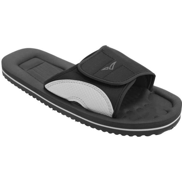 Mules de plage scratch PDQ Homme Noir gris Textile EVA