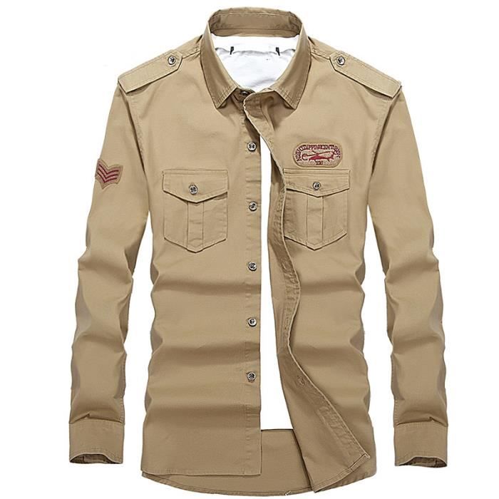 Chemise style militaire homme clearance