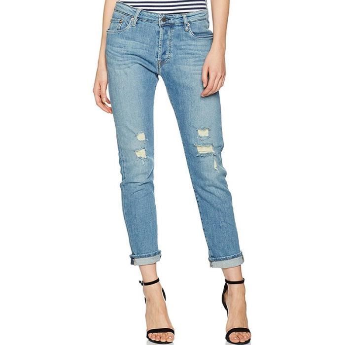 Jean Femme Loose Bleu TEDDY SMITH DUDE Confortable et flatteur 3 poches avant 2 poches arrieres Bleu Cdiscount Pret a Porter