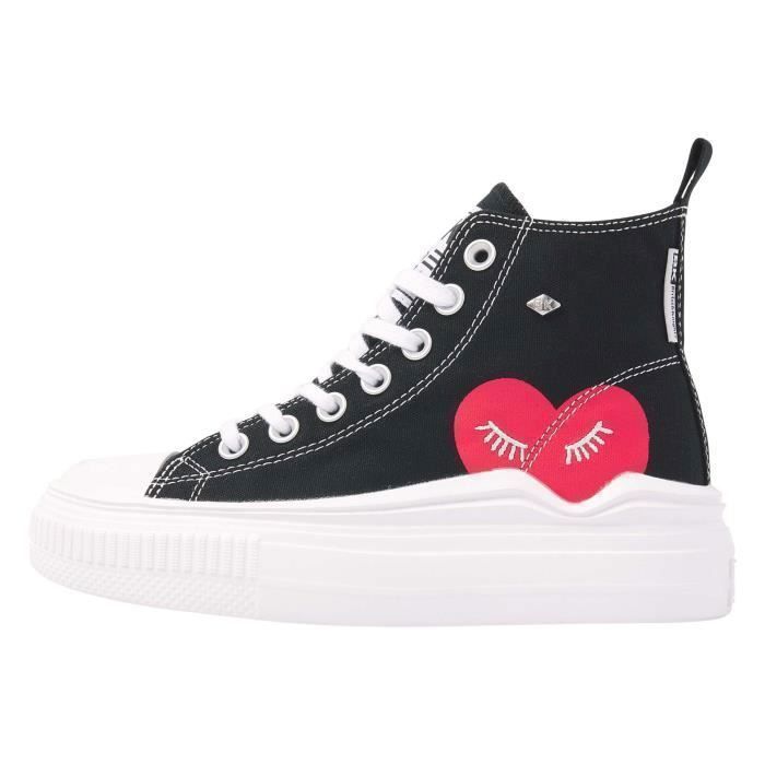 British Knights Baskets femme British Knights Kaya Flow Mid - Noir - Lacets - Textile - Plat