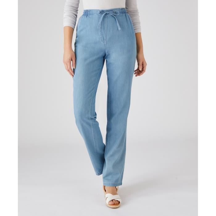 Pantalon Damart Pantalon fluide pur coton Bleu Chambray Bleu chambray Cdiscount Pret a Porter