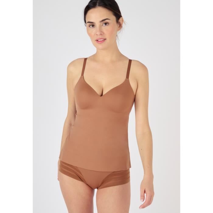 Brassière - Damart - Caraco invisible by Damart avec brassière intégrée -  Havane - Femme Havane - Cdiscount Prêt-à-Porter