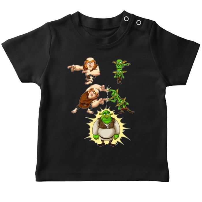 T Shirt Bebe Noir Clash Royale Shrek Parodique Shrek Les Gobelins Et Le Geant Fusion Royale Parodie Clash Royale Shrek Noir Cdiscount Pret A Porter