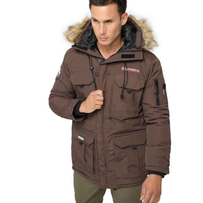 Doudoune ALPES GEOGRAPHICAL NORWAY Homme Marron 100 Polyester Fermeture eclair Marron Cdiscount Pret a Porter