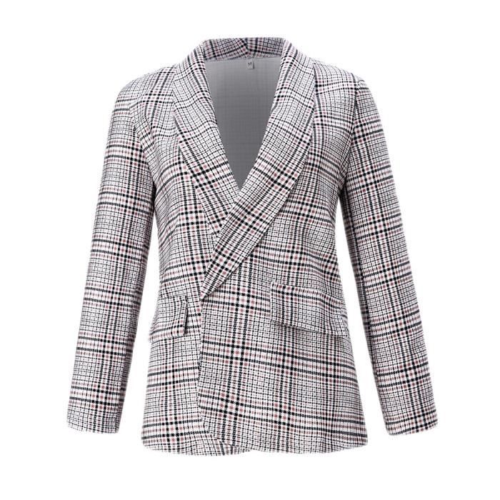 Blazer gris deals carreaux femme