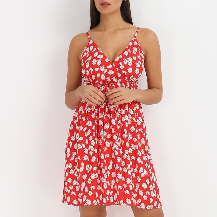 Cache Cache Robe Rouge Robe rouge cache coeur imprimé marguerites Rouge - Cdiscount Prêt-à-Porter