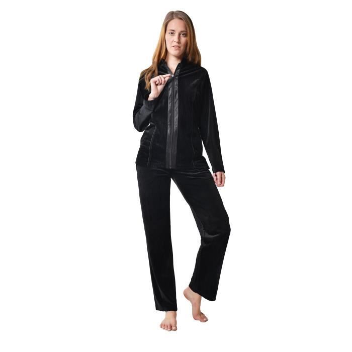 raikou ensemble de vêtements de sport velours yoga gilet zippé jogging survêtement homewear femme 2 pièces noir côtelé t36-50