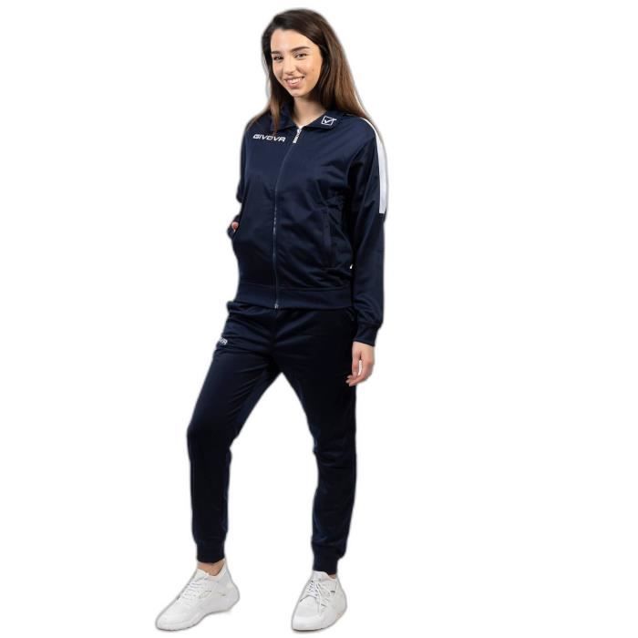 Survetement femme Givova Revolution navy blue white Football 2XL