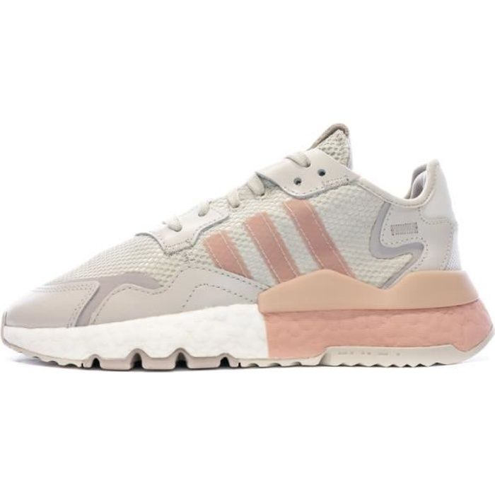 Baskets Femme Adidas Nite Jogger Mauve Lacets Nylon Boost dynamique Pink Cdiscount Chaussures
