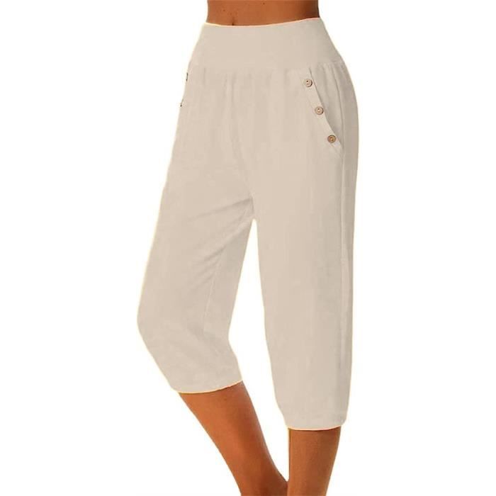 Pantalon Cargo Femme Pantacourt d ete 34 Long Kaki Yoga Plusieurs Poches Kaki Cdiscount Sport