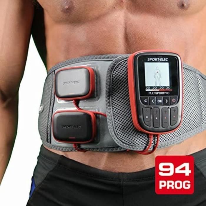 Sport Elec Multisport Pro Ceinture musculation abdominale electrostimulation mixte Rouge 24 x 19.5 x 10 cm Cdiscount Sport