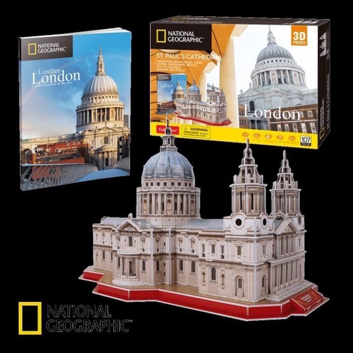 puzzle 3d - national geographic - st pauls cathedral - 107 pièces - thème fantastique