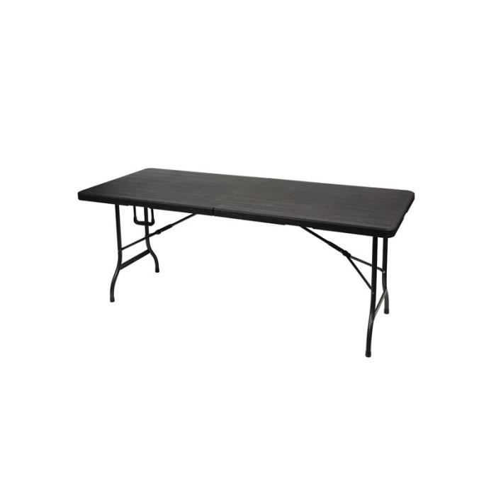 table pliante - imitation bois - 180 x 75 x 74 cm