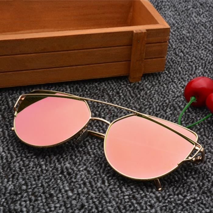 SHARPHY Lunettes de soleil Femme 2021 Vintage Polarisées Protection UV400 - Doré et rose