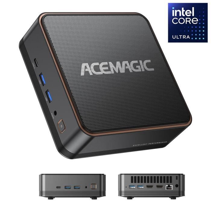 ACEMAGIC AI Mini PC GamerΙntel Ultra 5 125H14C/18T jusquà 45 GHzAI Boost NPU32Go DDR5 1To NVME SSD Windows11WiFi7BT 5.4