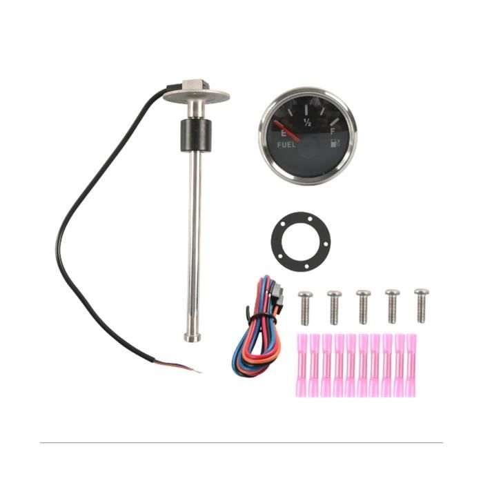 Jauge De Niveau De Carburant 52 Mm Rétro-éclairée 7 Couleurs - 12V/24V Avec Capteur 300 Mm Pour Voiture, Bateau, Camping-car