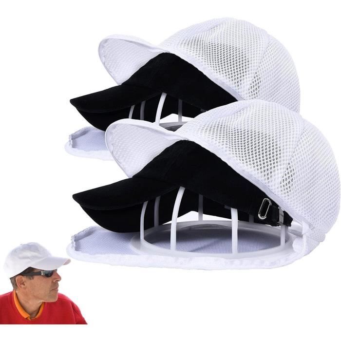Lot de 2 cages de lavage pour casquettes de baseball | Cage de lavage de chapeaux | Support de chapeau | Rondelle de casquette de baseball pour machine à laver | Organiseur