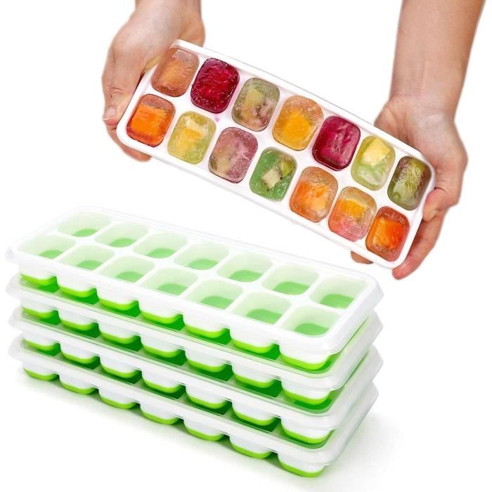 Bac à Glaçons ICEBREAKER POP 2.0 - Silicone Hygiénique Avec Couvercle - 18 Glaçons Sans Contact