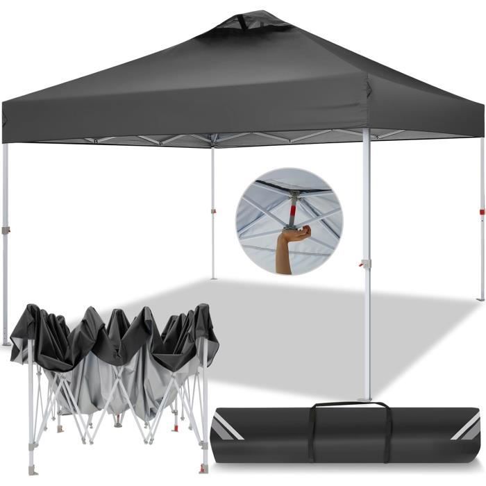 Tonnelle De Jardin Pop-Up 3x3m - Imperméable UV 50+ - Montage Rapide 1 Minute - 4 Parois Incluses