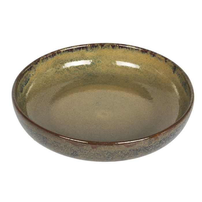 Grande assiette creuse vesuvio terra 25 cm Table Passion lot de 6