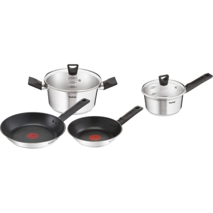tefal batterie de cuisine induction 6 pieces inox simpleo cdiscount maison