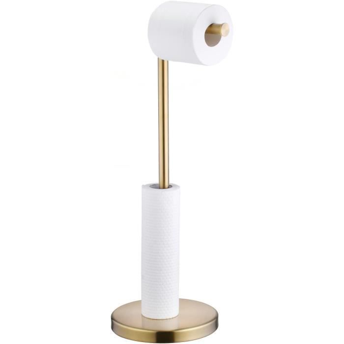 Porte Papier Toilette sur Pied Derouleur de Papier WC sans Percage 4
