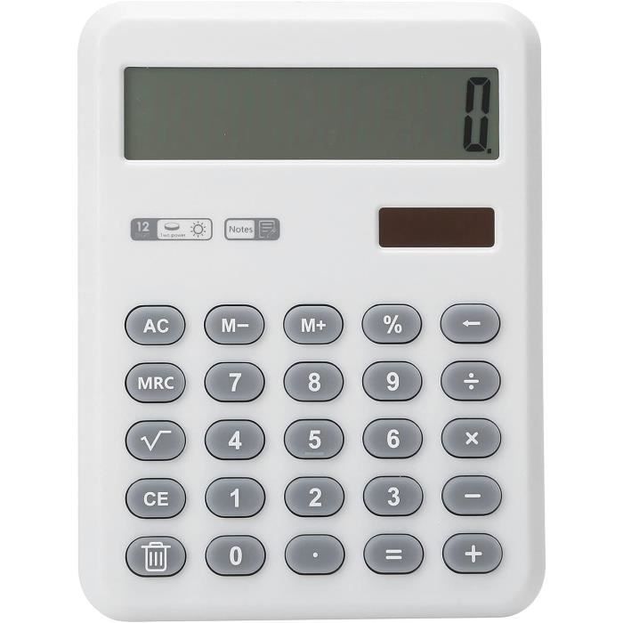 Calculatrice REBELL SC312 Petit Écran 12 Chiffres Blanc/Noir