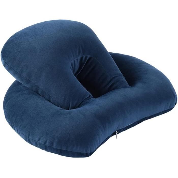 Oreiller De Voyage Ergonomique Collazoey En Mousse à Mémoire De Forme - Kit Complet Avec Masque Yeux, Bouchons D'Oreilles Et Sac De Rangement - Gris Foncé