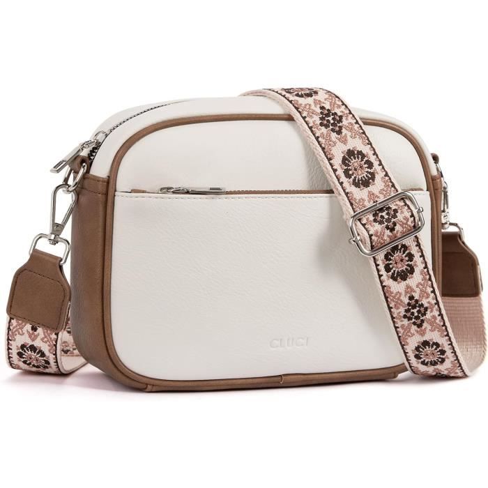 Sac à Bandoulière Femme Danblini XL - Marron Et Beige à Carreaux - Grand Modèle Polyvalent - Avec Sangle Réglable Amovible